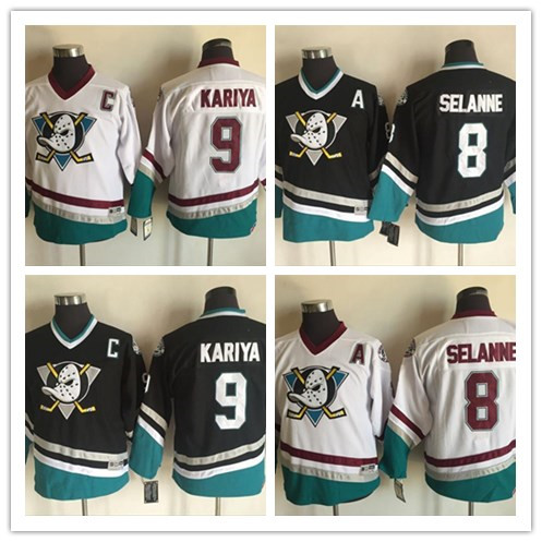 Mighty Ducks Retro Kids 8 Teemu Selanne 9 Paul Kariya Hockey Jerseys Youth Anaheim Ducks Vintage CCM White Black Stitched Uniforms, Red
Mighty Ducks Retro Kids 8 Teemu Selanne 9 Paul Kariya Hockey Jerseys Youth Anaheim Ducks Vintage CCM White Black Stitched Uniforms, Red