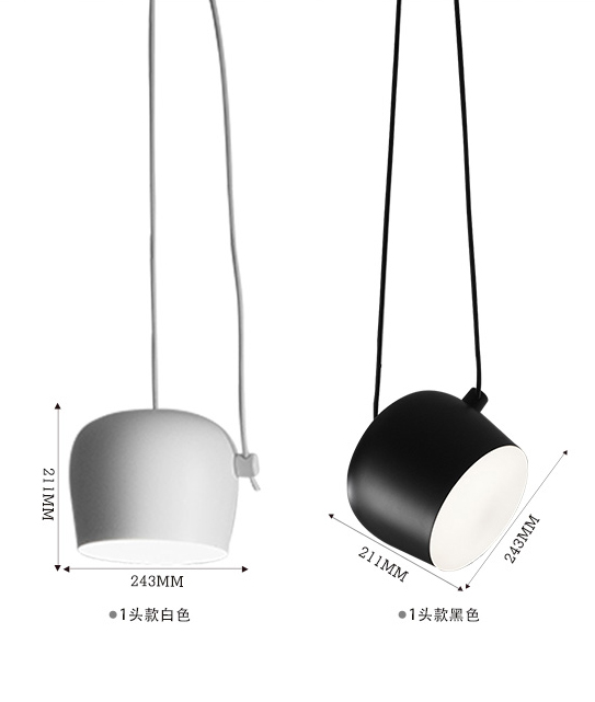 Nordic Small Drum Pendant Lamps White Black Modern Pendant Lights Fixture Home Indoor Lighting Restaurant Cafes Hanging Lamp Droplight