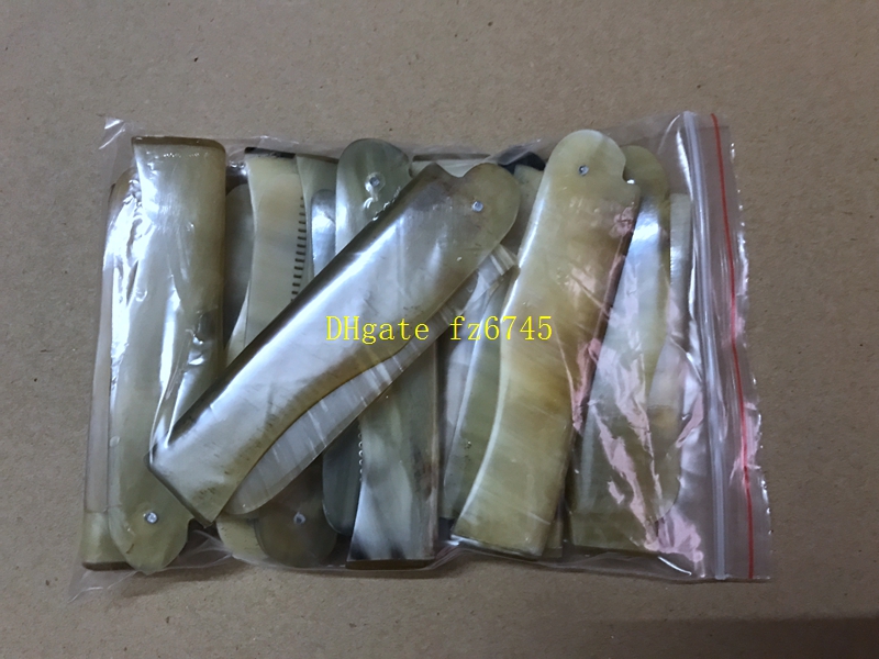 5pcs/lot Free shipping high quality Natural Foldable Horn comb Folding Comb Anti-Static Hairbrush Handmade Horn Combs