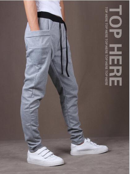Wholesale- Male Sports Pants Men Casual Trousers Hip Hop Harem Pants Loose Trousers Boy Joggers Sweatpants Plus Size