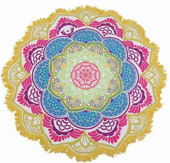 unisex Summer Thin Round Mandala tapestry Hippie Pareo boho Tapestries Wrap shawl Throw Towel blanket Mat Beach Cover Up Scarf G395