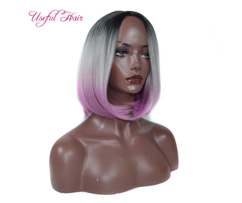 Black white women girls Synthetic Hair Wigs Short Bob Wig sexy and city samanttha wigs none lace hot color front wigs Heat Resistant