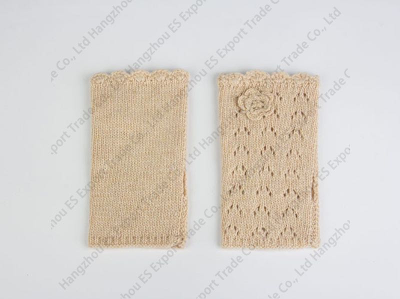 Fashion Lady Crochet Gloves Pure Handmade Sewing Hollow Warmer Half Fingers 5 Colors Knitted Mittens