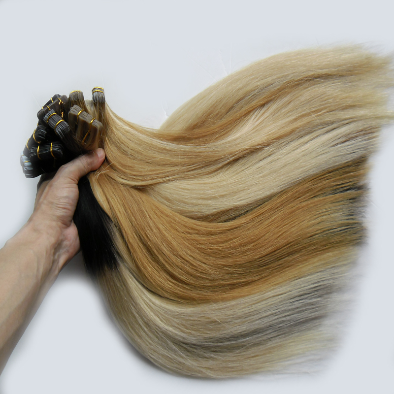 Human hair tape extensions 100g 40Pcs/lot Blonde Brazilian Virgin Remy Skin Weft Tape Adhesive Hair Extensions tape in human hair extensions