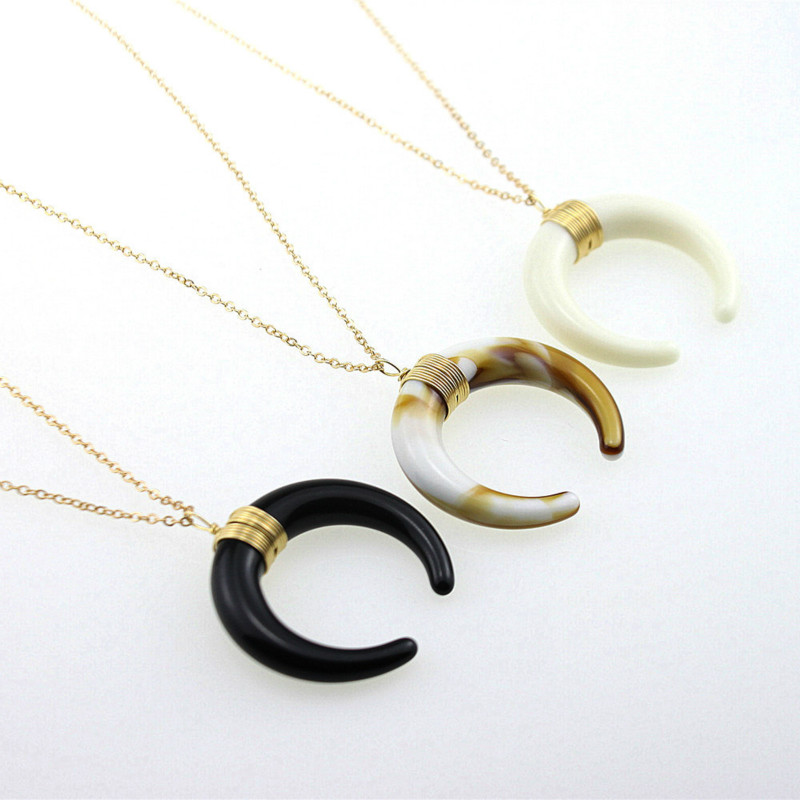 Crescent Moon Pendant Necklaces Clavicle Chain Necklace Jewelry for Women Ivory Shaped Alloy Pendants 3 Colors
Crescent Moon Pendant Necklaces Clavicle Chain Necklace Jewelry for Women Ivory Shaped Alloy Pendants 3 Colors