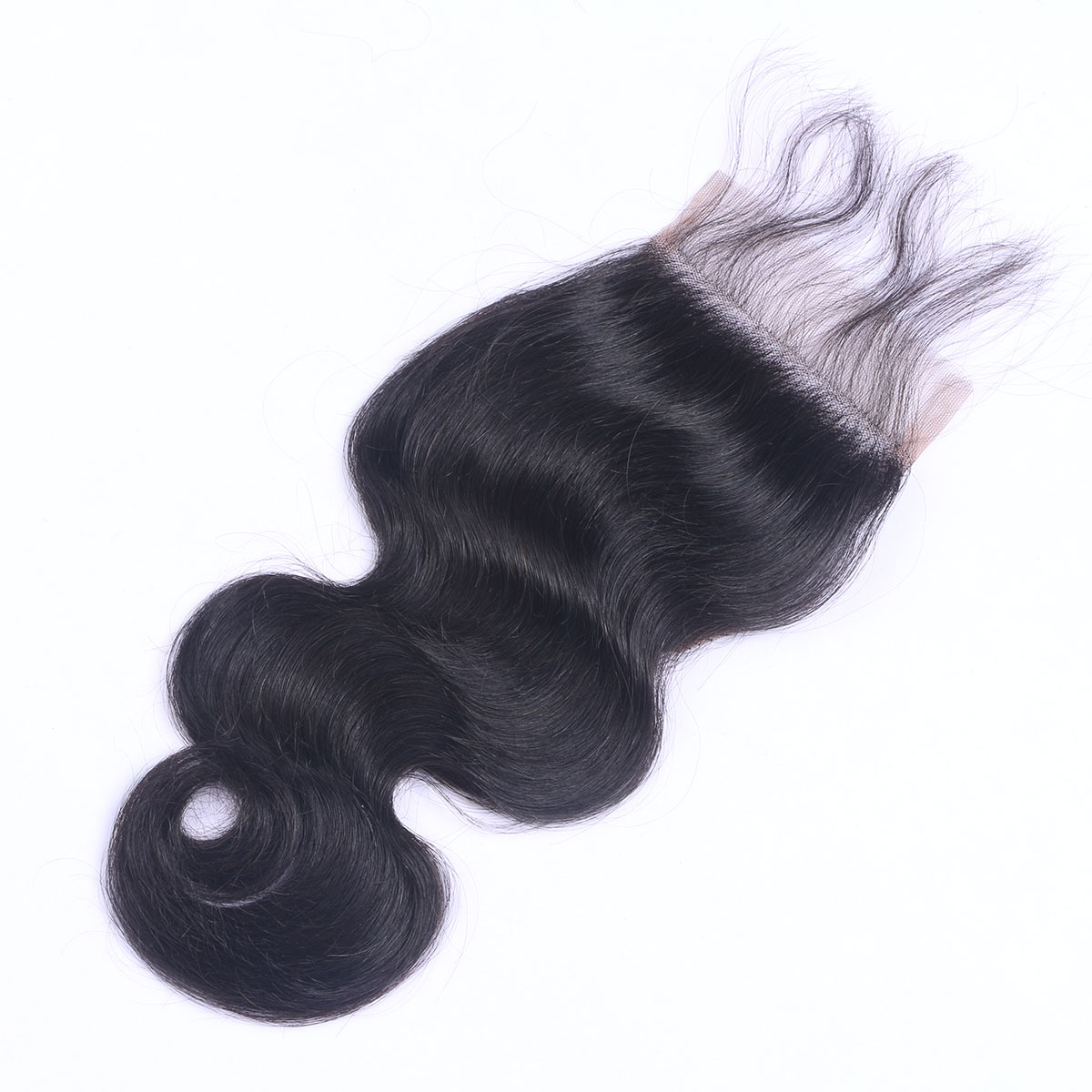 Brazilian Virgin Human Hair Weave Closure Body Wave Natural Black 4x4 Lace Closure Piece Three Middle Free Part