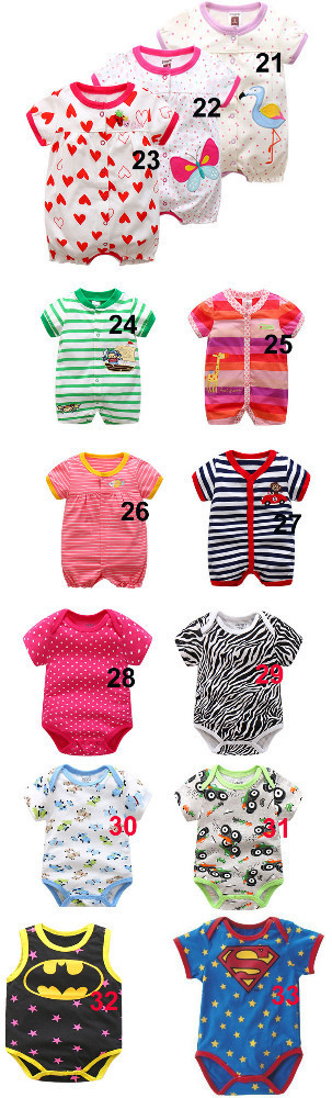 Summer Baby Short sleeve clothes jumpsuits 0-12 Month bear romper Free, Red