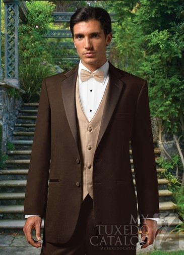 New Design Two Button Brown Groom Tuxedos Groomsmen Best Man Suits Mens Wedding Blazer Suits (Jacket+Pants+Vest+Tie) NO:556