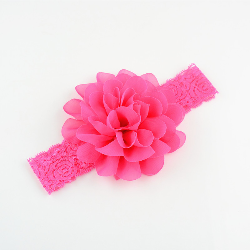 50 pcs baby Headwear Head Flower Accessories 4 inch Chiffon with soft Elastic lace headbands stretchy hair band