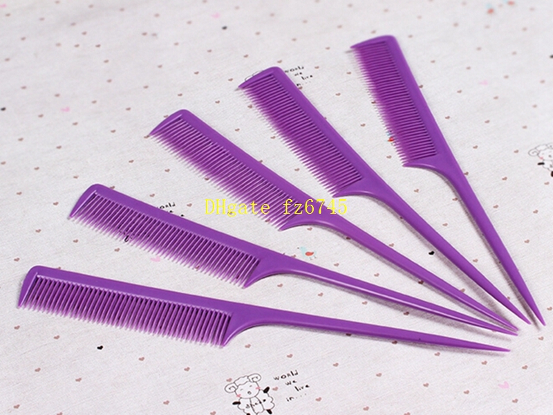 200pcs/lot Free shipping Colorful Plastic Hair Pointed Tail Comb For Hairdresser Hair Cutting Styling Makeup Comb Salon Tools