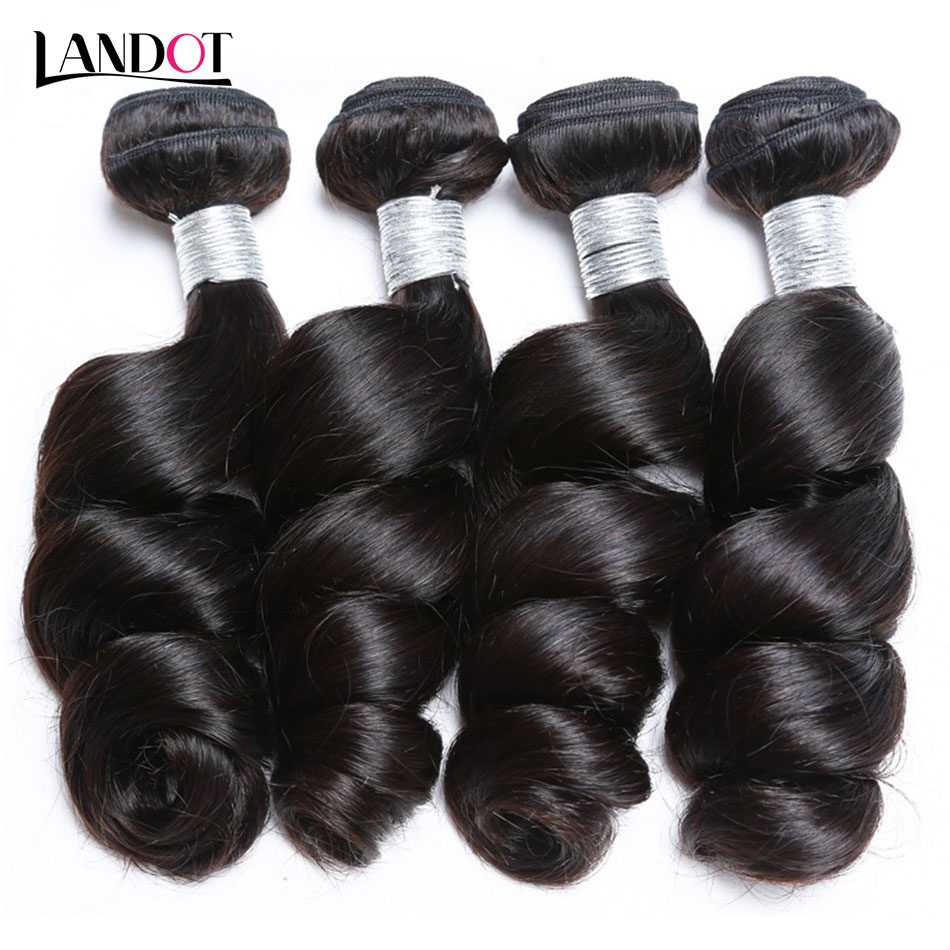 Indian Loose Wave Virgin Hair 100% Indian Human Hair Weaves 3 Bundles Lot Unprocessed Raw Indian Loose Curly Wavy Human Hair Natural Color