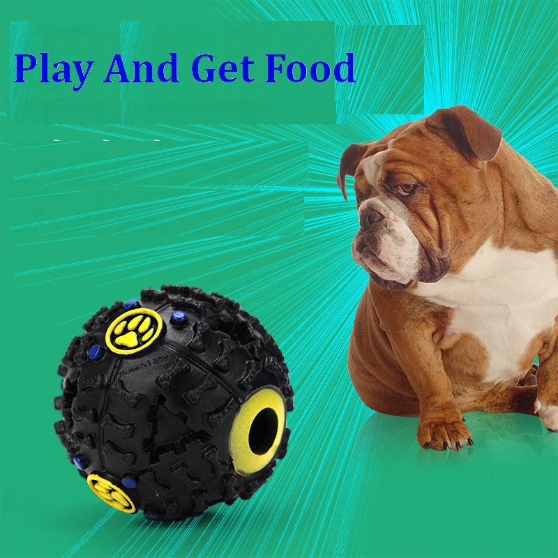 Toys leakage Food Ball sound toy ball Dog Cat Squeaky Chews Puppy Squeaker Sound Pet Supplies Play