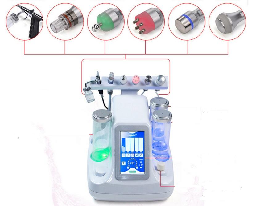 6 in1 Water facial Dermabrasion Oxygen Jet Cold Hammer BIO Face Lift Ultrasonic Machine Microdermabrasion Hydro Peeling Spa Equipment