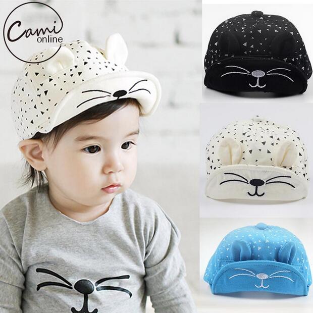 Baby Cartoon Cat Hat Kids Baseball Cap Palm Newborn Infant Boy Girl Beanies Soft Cotton Caps Infant Visors Sun Hat G596, Black
Baby Cartoon Cat Hat Kids Baseball Cap Palm Newborn Infant Boy Girl Beanies Soft Cotton Caps Infant Visors Sun Hat G596, Black