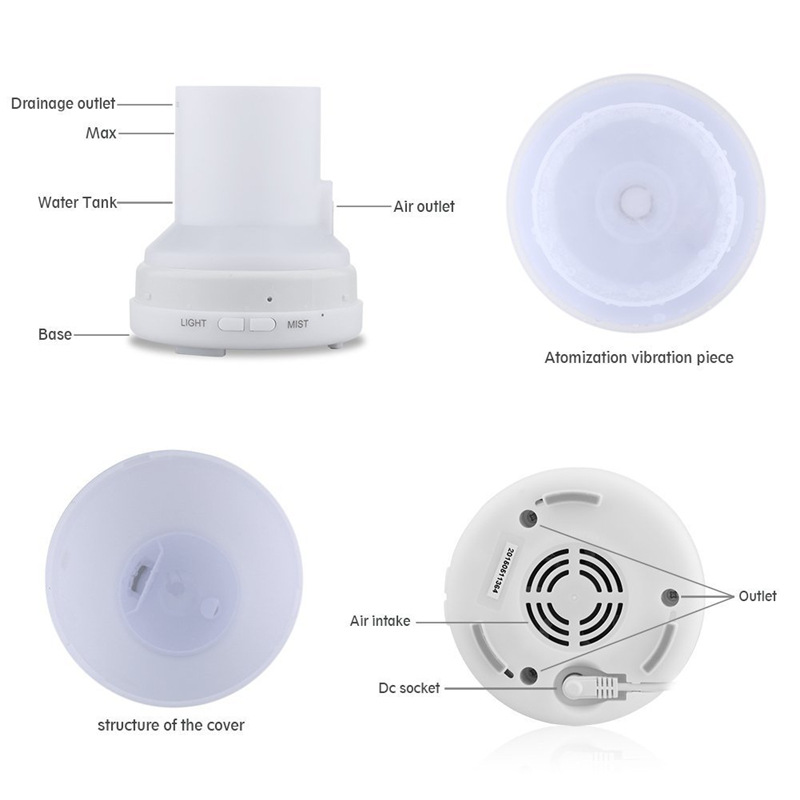 100ml Oil Diffuser Aroma Cool Mist Humidifier with Adjustable Mist Mode,Waterless Auto Shut-off and 7 Color LED Lights Changin