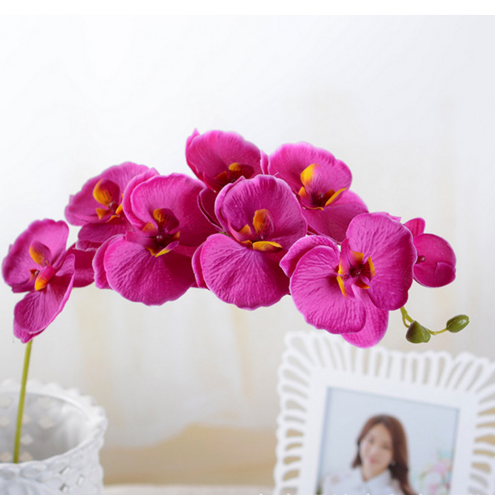 Artificial Butterfly Orchid Silk Flower Bouquet Phalaenopsis Wedding Home Decor Fashion DIY Living Room Art Decoration