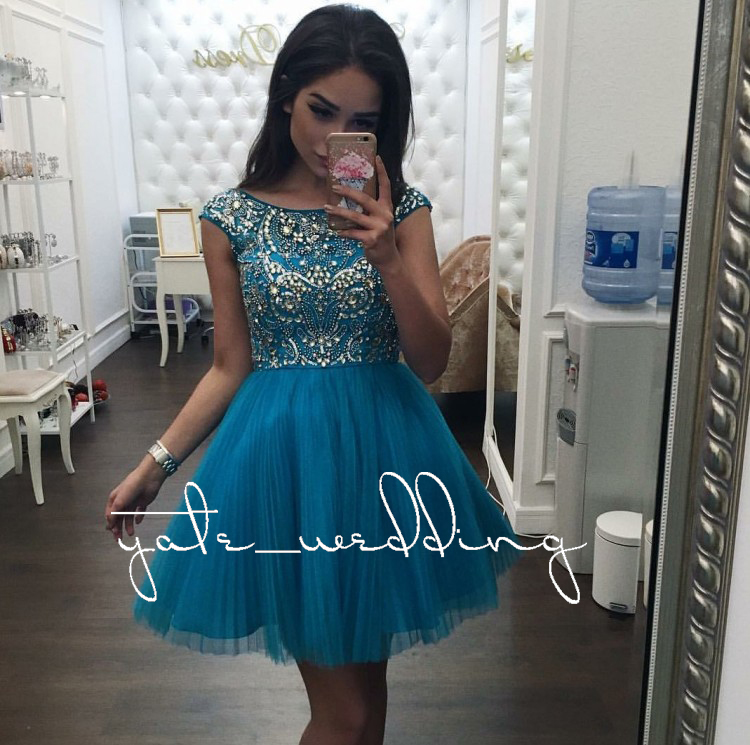 Teal Blue Tulle Short Homecoming Dresses Cap Sleeves Silver Crystal Beaded Pleated Pink Black Party Dresses Backless Prom Dresses, Gold
Teal Blue Tulle Short Homecoming Dresses Cap Sleeves Silver Crystal Beaded Pleated Pink Black Party Dresses Backless Prom Dresses, Gold