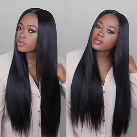 Glueless Lace Frontal Wigs 8A Brazilian Virgin Hair Straight 250% density Pre Plucked Full Lace Human Hair Wigs for Black women