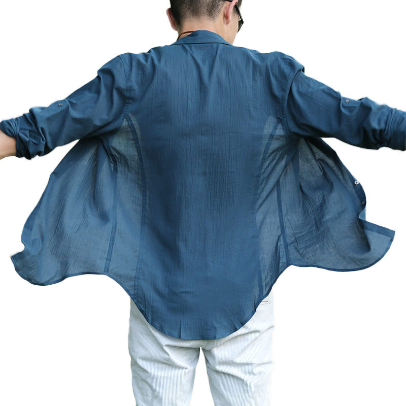 Wholesale- Zecmos Cotton Linen Shirts Man Summer White Shirt Social Gentleman Shirts Men Ultra Thin Casual Shirt British Fashion Clothes