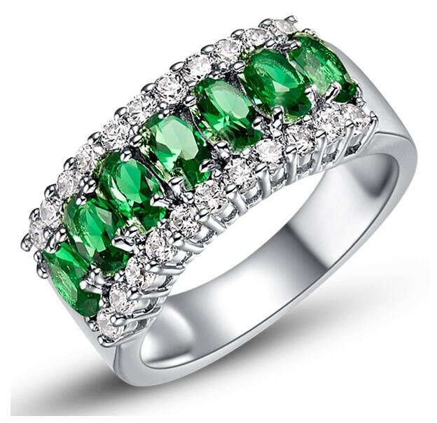 Sterg Sier Rings for Women, Multicolor Blue Sapphire Wedding Finger Ring Gift, Size 6/7/8/9