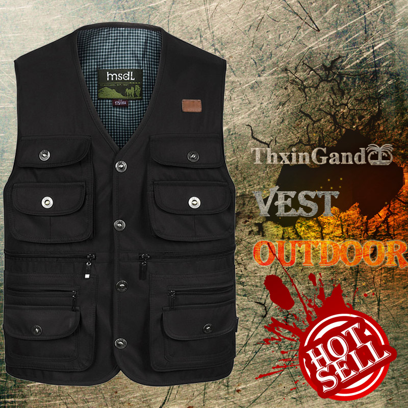 Wholesale- 2016 Multi Function Men Vests High Quality Casual Pocket Photography Male Vest, Army green
Wholesale- 2016 Multi Function Men Vests High Quality Casual Pocket Photography Male Vest, Army green