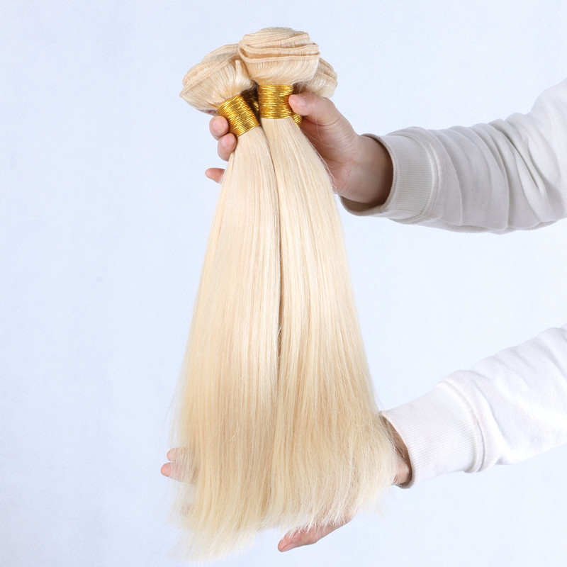 8A 613# Blonde 100% Brazilian Virgin Remy Hair High Quality Straight Human Hair Bundles Weft 100gram 8inch to 30inch