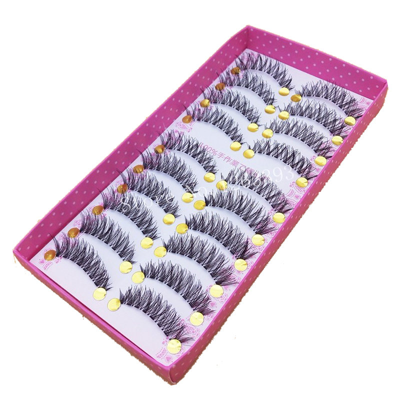 New Makeup False Eyelashes Eyelash 1 Box 10 Pairs Of False Eyelashes Naturally Thick Stage Cross False Eyelashes Smoky Makeup