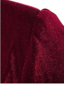 Wholesale- Mens Burgundy Velvet Blazer Traje Hombre Purple Black Corduroy Suits Jacket For Men Casual Fashion One Button Coat M