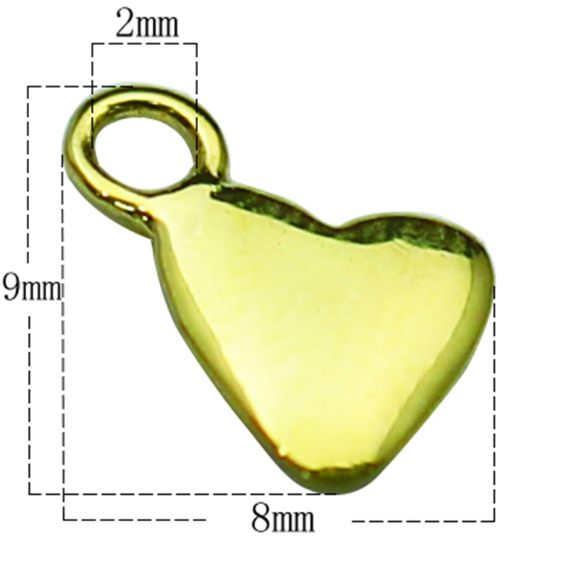 Beadsnice Solid 925 Sterling Silver Pendant Jewellery disc heart stamp 9X8x1mm Women Necklace with Pendants Charm ID30482