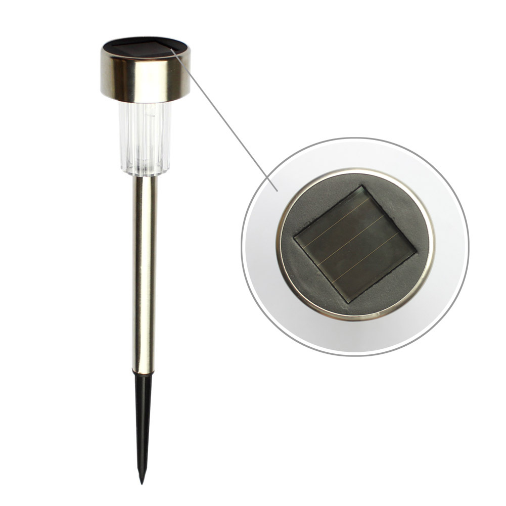 Solar Lights Stainless Steel Gardern Pathway Lawn Lamps Landscape Decoration LED White Light Solar Power Ground Insert Sense Lamp