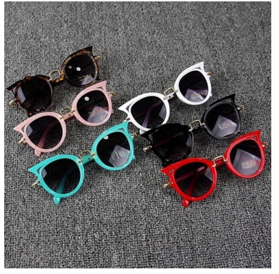 Fast ship Uv400 Vintage Kids Sunglasses Cat Eye Girls Children Sun glasses High Quality Glasses Brand Z260305