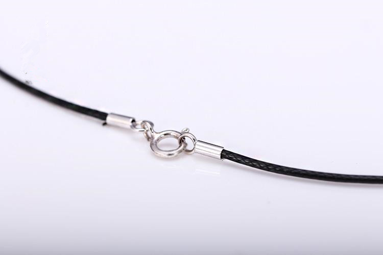 Sterling Silver 925 clasp Leather cord necklace Chokers for pendant 1mm or 1.5mm width thin