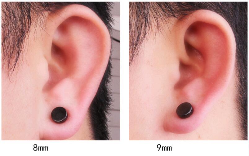 Stainless Steel Punk Style Male/Female Magnetized Round Ear Clips Multiple Diameter Options: 6mm, 8mm, 10mm, 12mm