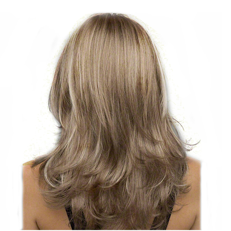 women blonde grey wigs cosplay fluffy synthetic hair natural fiber style ombre heat resistant harajuku wig