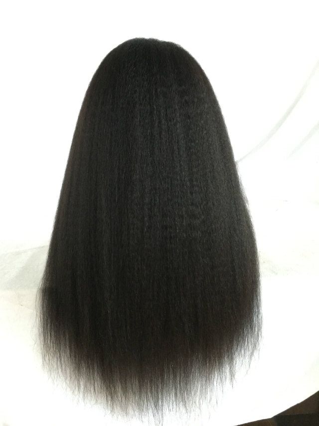Full Lace Human Hair Wigs Virgin Peruvian Hair Yaki Kinky Straight Lace Front Wigs For Black Women Baby Hair Freeship