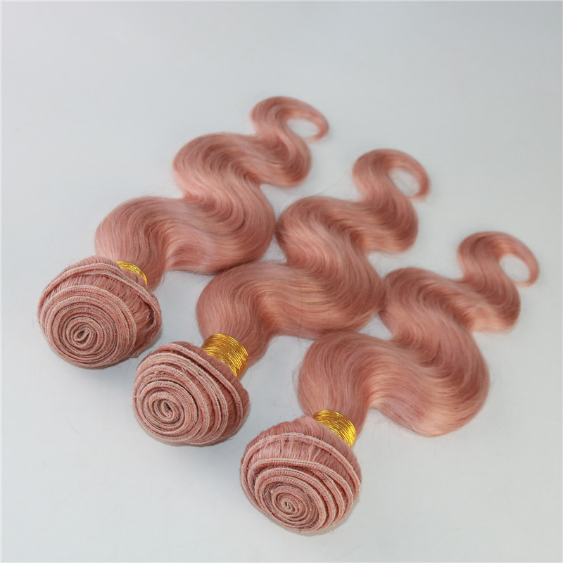 Baby Pink Human Hair Bundles 100% Unprocessed Remy Hair Weave 8A Grade Virgin Hair Extensions Body Wave Double Weft Weaving 100g