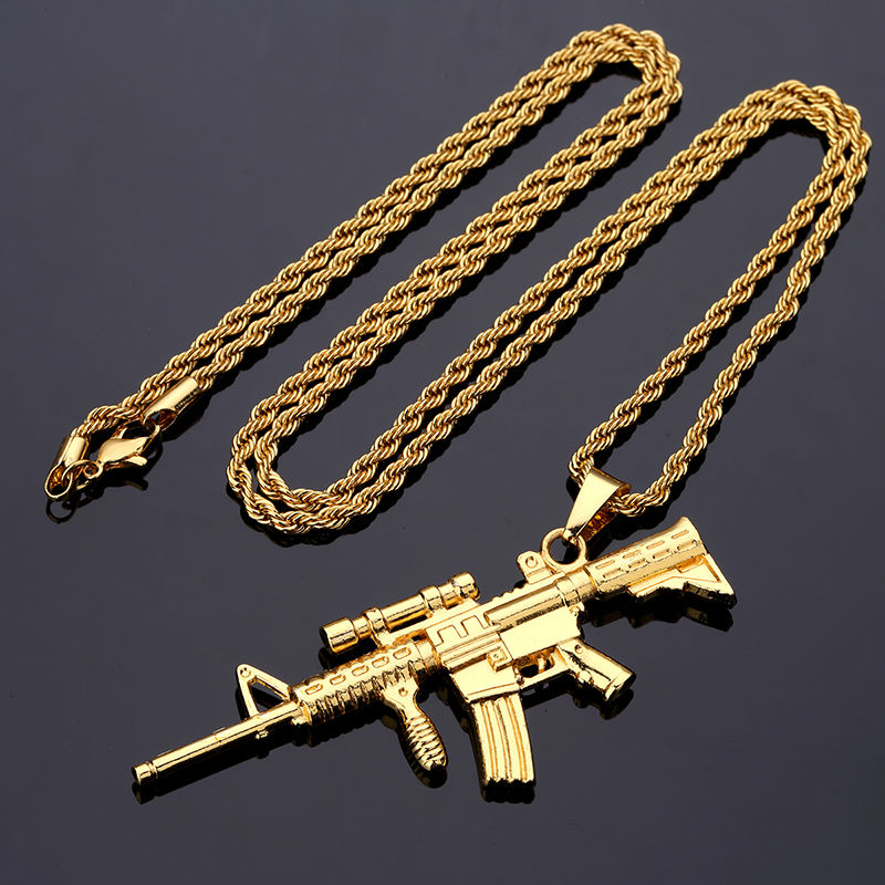 New Arrival Gold Plated Sniper Rifle Pendant Necklace Alloy Counter Strike Games Sniper Rifle Gun Model Pendants For Men
New Arrival Gold Plated Sniper Rifle Pendant Necklace Alloy Counter Strike Games Sniper Rifle Gun Model Pendants For Men