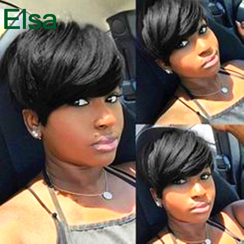 Peruvian hair straight fashionable none lace front celebrity wig Machine made human short wigs, Color 1b 
Peruvian hair straight fashionable none lace front celebrity wig Machine made human short wigs, Color 1b