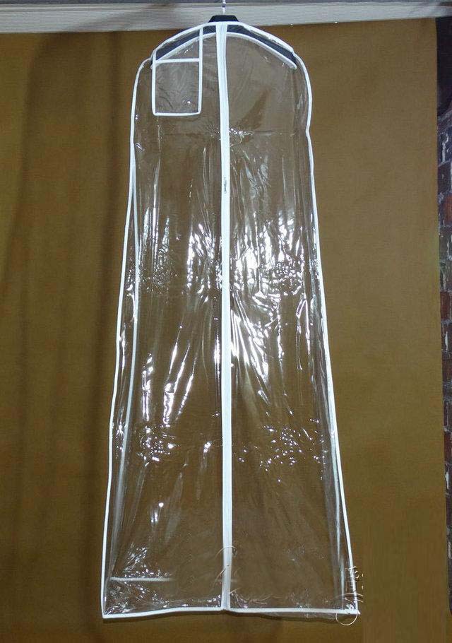 White Transparent PVC Dust Bag For Wedding Dresses Prom Evening Gowns Bags Waterproof Garment Cover Travel Storage Dust Covers Three Sizes