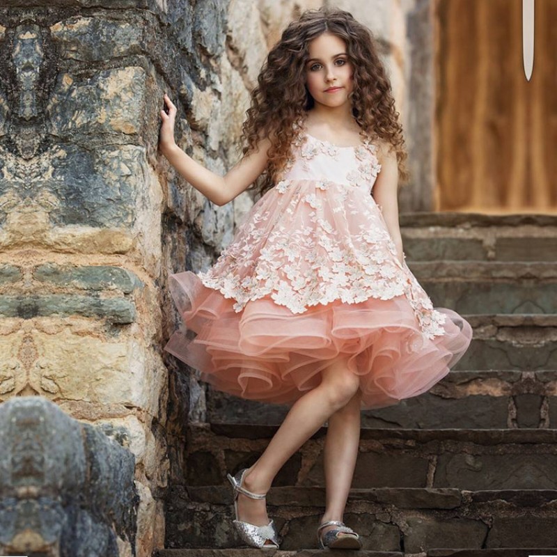 3D Floral Appliques Tulle Flower Girl Dress Blush Girls Pageant Dresses Knee Length Child Formal Gowns For Weddings, Purple
3D Floral Appliques Tulle Flower Girl Dress Blush Girls Pageant Dresses Knee Length Child Formal Gowns For Weddings, Purple