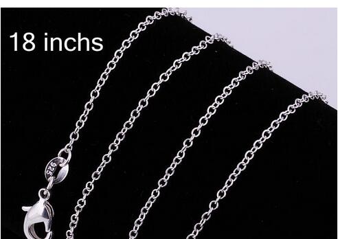 Best Price ! 100pcs /lot 925 Sterling Silver Rolo " O " Chain Necklaces Jewelry 1mm 16'' -- 24'' 925 Silver DIY Chains F