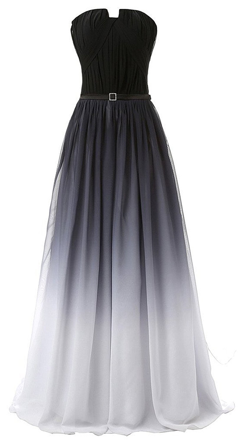 Chiffon Gradient Colorful Chiffon Long Prom Dresses Floor-Length Long Formal Evening Party Gown QC439