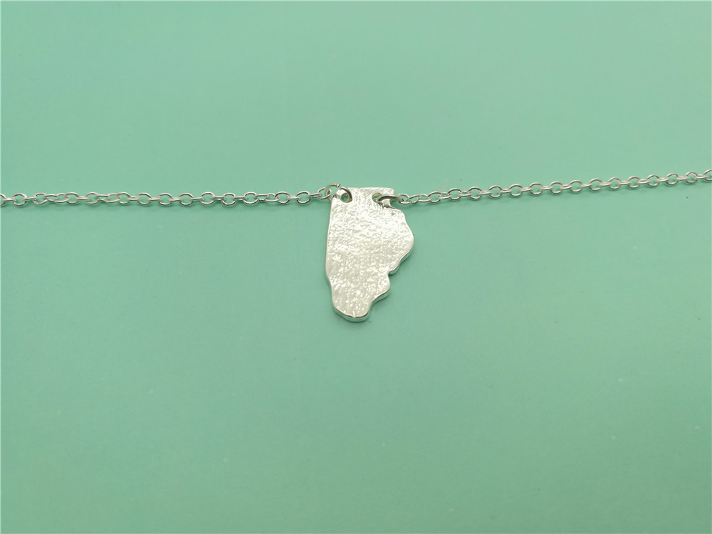 Illinois State Map Bracelet Outline IL State Bracelets America USA State Map Chicago Bracelets for Hometown Gifts