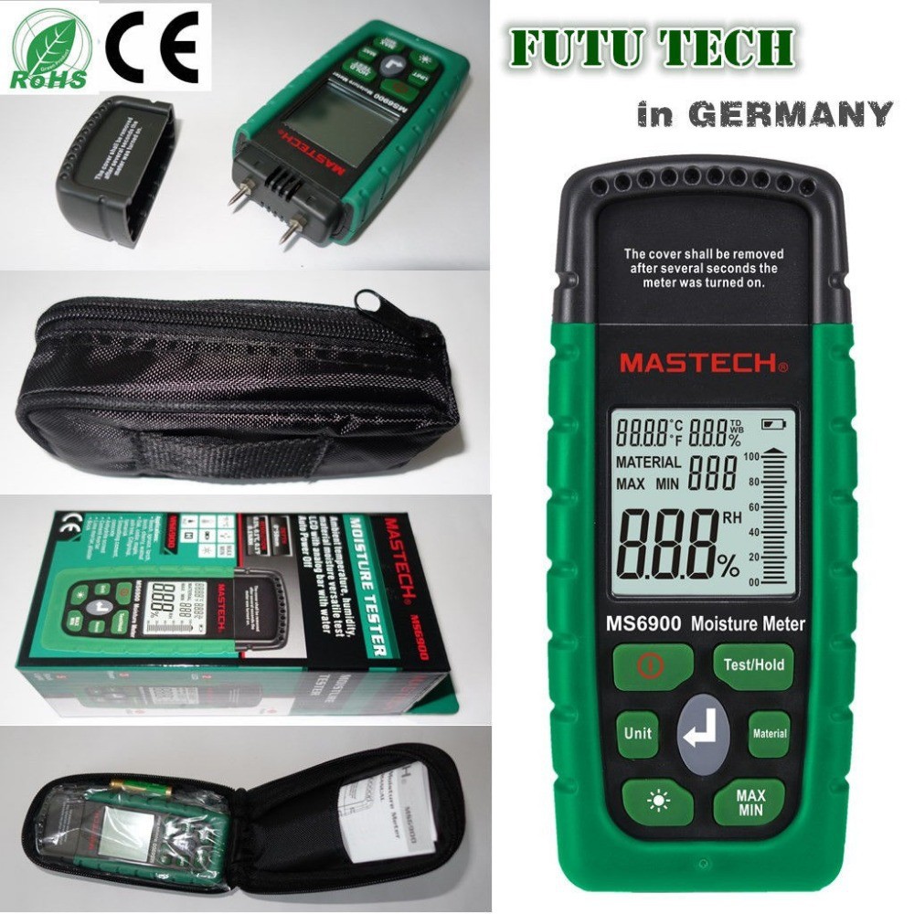 Wholesale- Mastech MS6900 Digital Wood Moisture Temperature Meter Humidity Tester