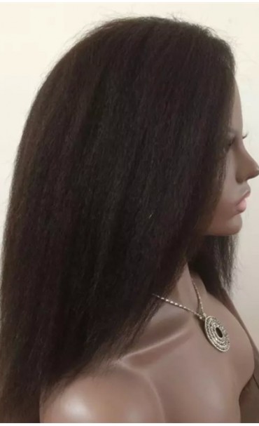 African american kinky straight hd lace front wig italian yaki or coarse yakipermed human hair full laces wigs diva1 130% density