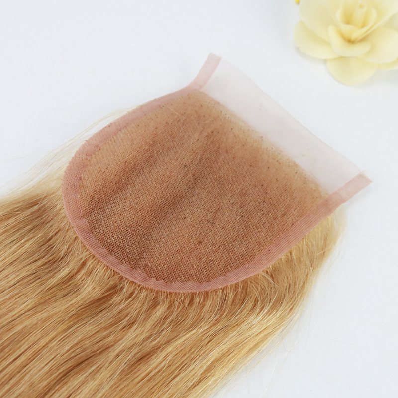 Straight Weave 7A Brazilian Virgin Hair 3 Bundles with Lace Closure Free Part Mixed Size Length Perfect for 27# Color Hair Weft