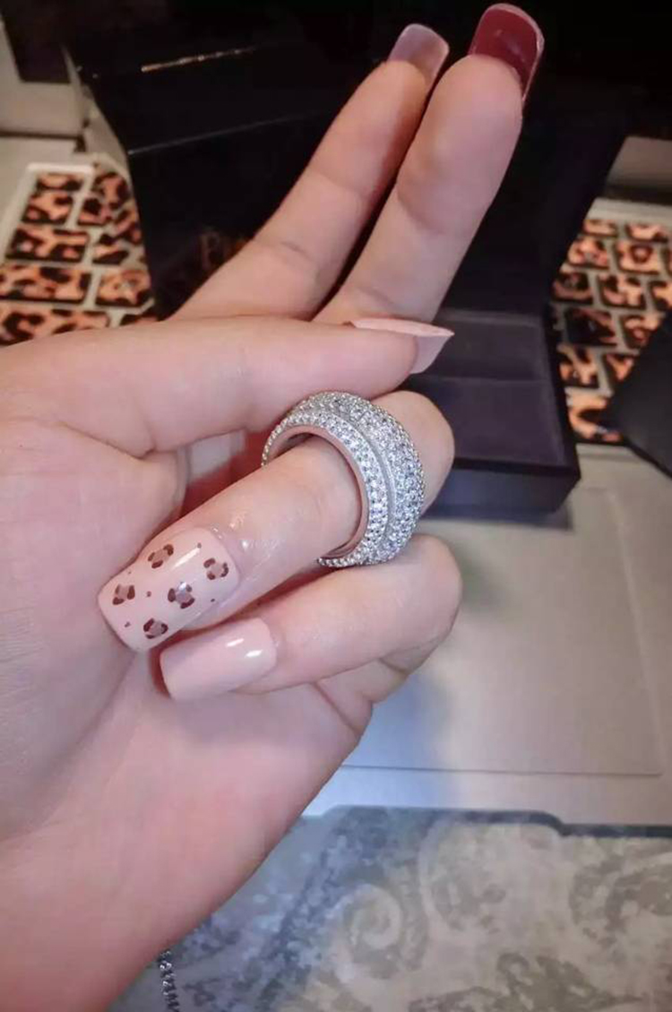 Sier Wedding Sterg Band with 5A Cubic Zirconia and Genuine White Topaz | Size 5-11 4