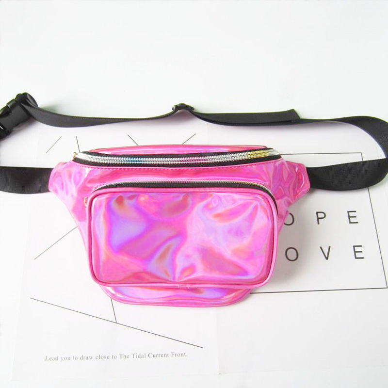 Waist Bags Women Metallic Silver Fanny pack sparkle festival hologram 8colors