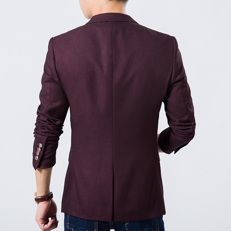 Wholesale- Hot!! Stylish men's blazer suit 2016 Men's Casual Slim fit Blazer jacket Coat Suits For Men Wine Red Plus Size M-6XL