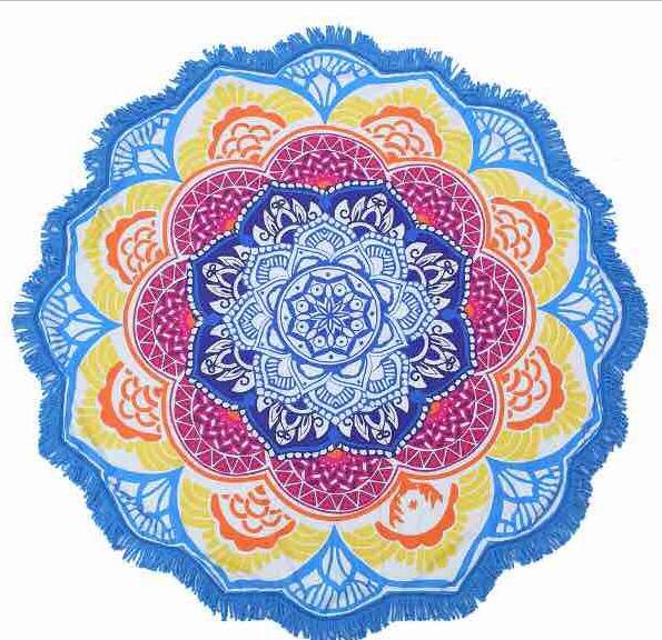 unisex Summer Thin Round Mandala tapestry Hippie Pareo boho Tapestries Wrap shawl Throw Towel blanket Mat Beach Cover Up Scarf G395